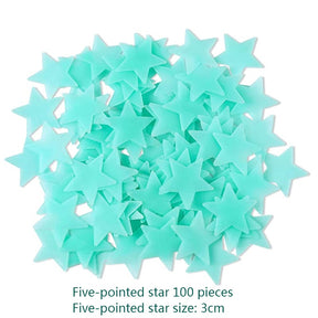 100pc 3D Glow Star Stickers