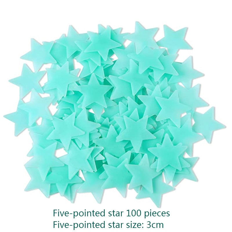 100pc 3D Glow Star Stickers