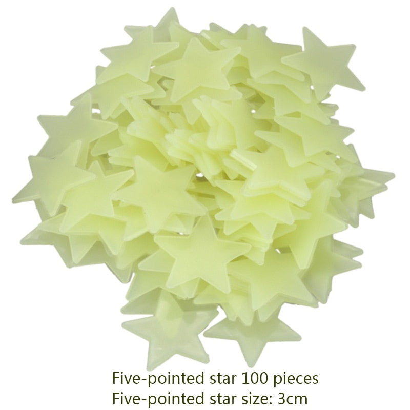 100pc 3D Glow Star Stickers