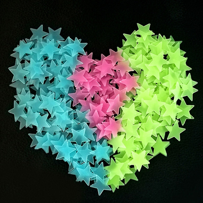 100pc 3D Glow Star Stickers