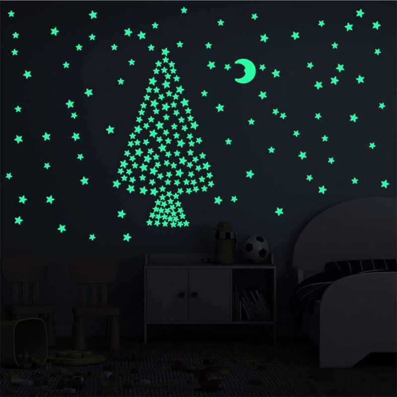 100pc 3D Glow Star Stickers