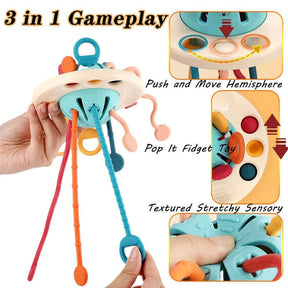 3 in 1 Pull String Teething Toy