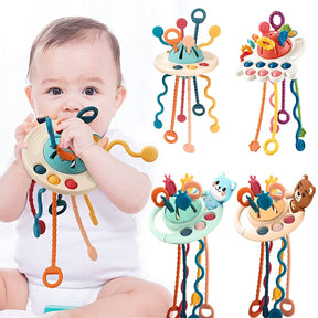 3 in 1 Pull String Teething Toy