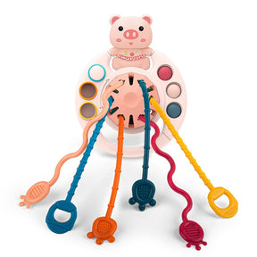 3 in 1 Pull String Teething Toy